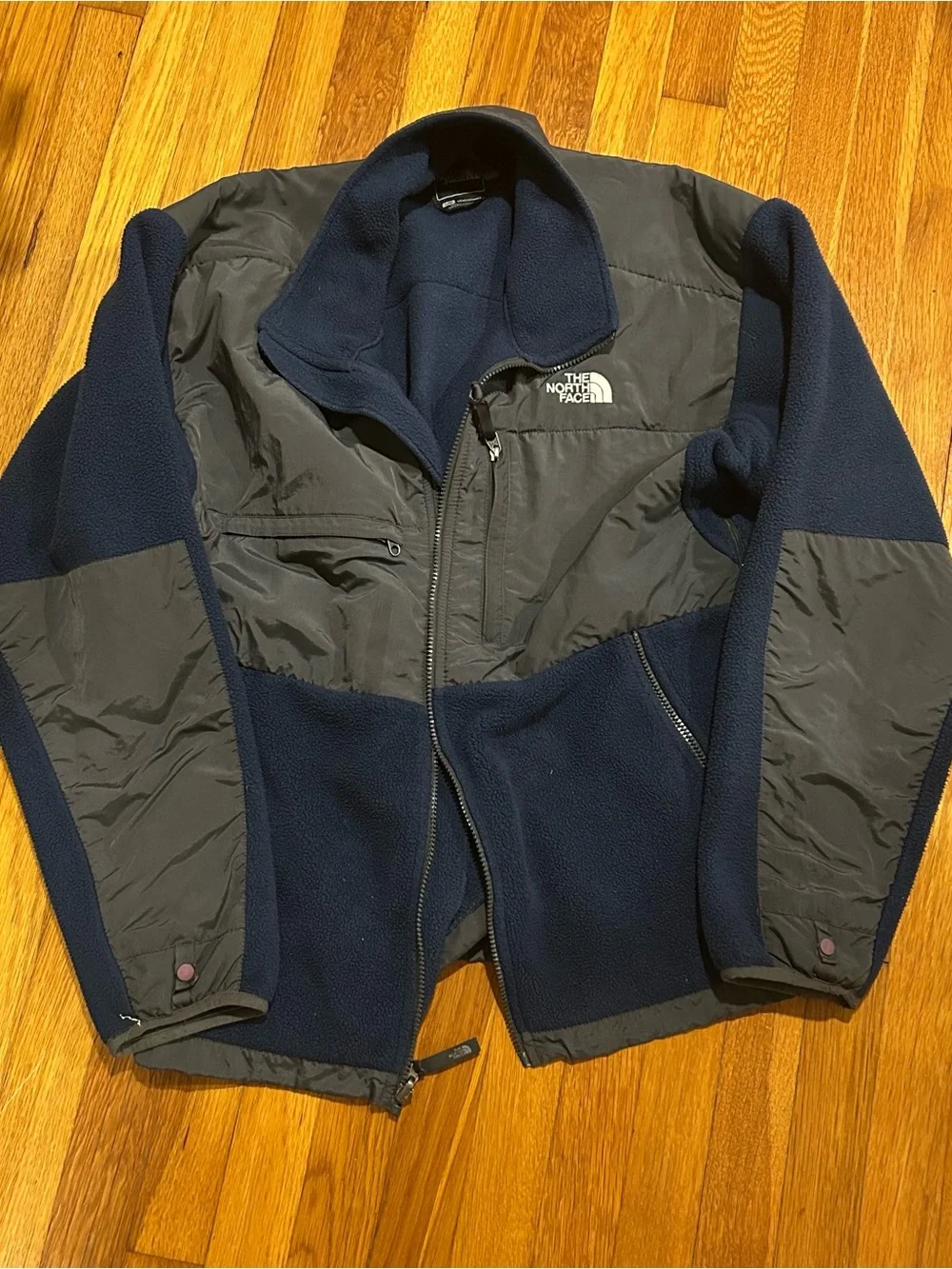 The North Face Men's Navy and Charcoal Fleece Jacket Large